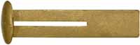 Wedge Key, slotted for capture pin, domed oval slanted head, wax cast brass